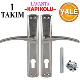 Badem10 Lavanta Yale Kapı Kolu Nikel Inox Dış Kapı Kolu Aynalı Sağa Sola Uygun Ön Arka Dış Kapısı 1 Takım