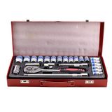 Badem10 Lokma Takımı 24 Parça Uzatma T Kolu Buji Lokma Araç Tamir Cırcırlı Yüksek Kalite 1/2 Dr Socket Set