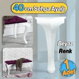 Badem10 Lukens Plastik Sehpa Ayağı 40 cm Beyaz Renk Mobilya Zigon Çay Orta Sehpası Ayak 1 Adet