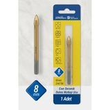 Badem10 M530174 Cam Seramik Fayans Tuğla Alüminyum İçin Delme Matkap Ucu 8 mm
