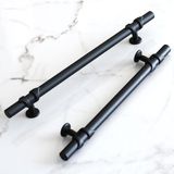 Badem10 Maça Siyah Metal Kulp 320 mm - 32 cm Mobilya Mutfak Çekmece Dolabı Dolap Kulpları Kulbu Kulpu Siyah