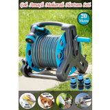 Badem10 Makaralı Hortum Seti Garden Kit Bahçe Çeşme Su Hortumu İç Çap 1/2 Sulama Araç Yıkama 20 Metre