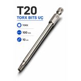 Badem10 Manyetik Uzun Torx T20 Bits Uç 100 mm 10 cm Uzun Tornavida Matkap Vidalama Manyetik Vidalama Ucu