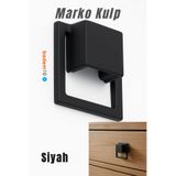 Badem10 Marko Siyah Metal Gömme Tarz Mobilya Kulp 32 mm Modern Dekoratif Dolap ve Çekmece Kulbu Dayanıklı
