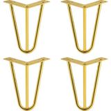 Badem10 Martı 12 cm 4'lü Set Gold Altın Metal Mobilya Ayağı Üçgen Modern Tasarım Koltuk Sehpa Masa Tv Ünitesi