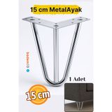 Badem10 Martı 15 cm Gümüş Krom Metal Mobilya Ayağı Üçgen Modern Tasarım Koltuk Sehpa Masa Tv Ünitesi Uyumlu