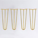 Badem10 Martı Gold Altın 4'lü Set Metal Sehpa Masa Ayağı 41 cm Tekli Mobilya Destek Yükseltici Ayak Modeli