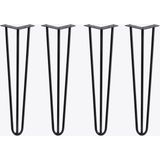 Badem10 Martı Siyah Metal Sehpa Masa Ayağı 71 cm 4’lü Set Dayanıklı Mobilya Destek Ayağı Yükseltici Model