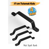 Badem10 Mat Siyah Renk Metal El Tutamagı (4 Adet) Çekme Kolu Kapı Tutma Kulbu 17 cm Kulp Kapı Tutamağı Kulbu