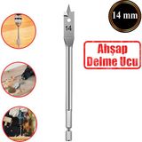 Badem10 Matkap Ucu Ahşap Delme Ucu Tahta Sunta Plastik Alçıpan Delme Ucu Bits Yaprak Uç 14 mm