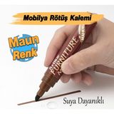 Badem10 Maun Renk Mobilya Rötuş Kalemi Ahşap Masa Sehpa Dolap Kalemi Parke Çizik Giderici Çatlak Kapatıcı - 1 Adet