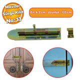 Badem10 Mavzer Sürgü No:14 Kilit Kadmiyum 42x135 mm Sürgülü Kapı Pencere Emniyet Kilidi Sürgüsü