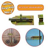 Badem10 Mavzer Sürgü No:2 Kilit Kadmiyum 32x68 mm Ahşap Pvc Demir Kapı Pencere Emniyet Mandalı Kilidi