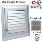Badem10 Menfez Banyo Wc Tuvalet Havalandırma Plastik Panjur Gri 35x35 Cm