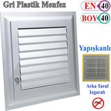 Badem10 Menfez Banyo Wc Tuvalet Havalandırma Plastik Panjur Gri 40x40 CM