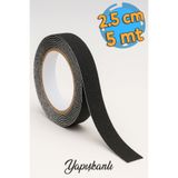 Badem10 Merdiven Zemin Kaydırmaz Bant (2.5 CM X 5 METRE) Yapışkanlı Yer Zemin Kaymaz Bandı Siyah
