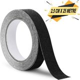 Badem10 Merdiven Zemin Kaydırmaz Bant Yapışkanlı Kaymaz Bant Siyah 2.5 cm x 25 Metre