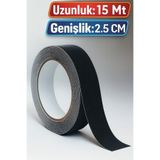Badem10 Merdiven Zemin Kaydırmaz Bant Yapışkanlı Yer Kaymaz Bant Bandı Siyah 2.5 Cm X 15 Metre