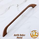 Badem10 Meriç 192 mm - 192.2 cm Eskitme Antik Bakır Metal Mobilya Mutfak Dolabı Kulbu