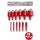 Badem10 Mermer Duvar Delme Panç Seti 12 Parça Seramik Duvar Fayans Cam Granit İçin Profesyonel Uç Takımı
