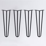 Badem10 Metal 4’lü Sehpa Masa Ayağı Seti 41 cm Dayanıklı Mobilya Destek Yükseltici Ayak Takımı Kolay Montaj - Siyah