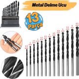 Badem10 Metal Delme Matkap Ucu Seti 13 'lü Paket Çelik Metal Alüminyum Delici Uç 1.5 - 6.5 mm Arası Çap