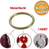 Badem10 Metal Halka Sarı Renk No:16 Duvar Makrome Anahtarlık Süs Eşya Hobi Malzeme Karabina Aksesuar