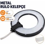 Badem10 Metal Hortum Kelepçe 9 mm 30 Metre Rulo Tip Boru Bağlantı Sabitleme Kelepçesi - Metalik Gri