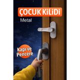 Badem10 Metal Kapı Pencere Çocuk Emniyet Kilidi Çocuklar İçin Güvenlik Sunan Metal PVC Kilidi