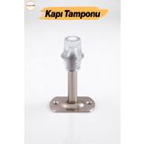 Badem10 (METAL) Kapı Stoperi Tamponu Krom 8 Cm Kapı Durdurucu Tutucu Kapı Altı Üstü Kolu Stopu Silikonlu