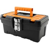 Badem10 Metal Kilitli Tek Bölmeli Organizerli 32CM Mini Boy Alet Çantası Pratik Kullanımlı Takım Çantası - Siyah