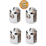 Badem10 Metal Yuvarlak Cam Etejer Menteşesi Krom Metal Vidalı 10 mm 4 Adet Raf Tutucu