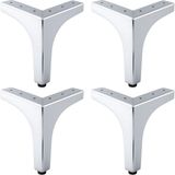 Badem10 Metalon 10 cm Krom 4 Adet Gümüş Metal Mobilya Ayağı Dayanıklı Modern Üçgen Koltuk Sehpa Masa Ünite - 567hy78 - 465jyt78ı67