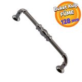 Badem10 Metax Buket Mobilya Mutfak Dolabı Çekmece Dolap Kapak Füme 128 mm Metal Kulp