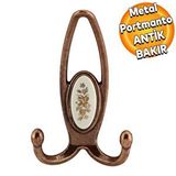 Badem10 Metax Portmanto Vestiyer Duvar Askısı Metal Dolap Elbise Askılığı Antik Bakır Beyaz Kapak Uzay