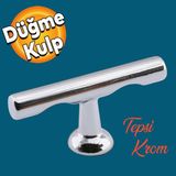 Badem10 Metax Tepsi Düğme Ayder Dolap Mobilya Mutfak Dolabı Çekmece Dolap Kapak Kulpu Kulbu Metal Kulp Krom