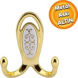 Badem10 Metax Uzay Askı Vestiyer Duvar Askısı Metal Dolap Elbise Askılığı Altın Beyaz Altın Kapak