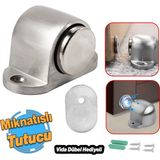 Badem10 Mıknatıslı Küçük Metal Kapı Tutucu Çarpma Önleyici Durdurucu Stoper Krom 1 Adet