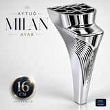 Badem10 Milan Krom Mobilya Ayağı 16 cm 1 Adet Koltuk Kanepe Baza Sehpa Tv Ünitesi Modern Dekoratif Ayak