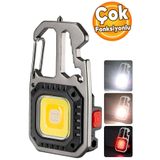 Badem10 Mini Led El Feneri Anahtarlık Taşınabilir Kamp Lambası Alet Tornavida Şişe Açacağı Sos Işık Cam Kır