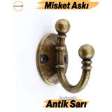 Badem10 Misket Askı Antik Sarı Vestiyer Dolap Askılık Askılığı Duvar Banyo Mutfak Elbise Çanta Askısı