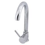 Badem10 Mix Eyve Sıcak Soğuk Su Girişli Büyük Kalın Çeşme Banyo Lavabo Mutfak Musluğu Krom Bataryası