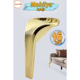 Badem10 Mobilya Ayağı Lotus Gold 16 cm Parlak Altın Kanepe Koltuk Baza TV Ünitesi Dayanıklı Dekoratif Ayak