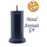 Badem10 Mobilya Baza Metal Antrasit Gri 12 Cm M8 Ince Diş Kanepe Koltuk Çekyat Yükseltme Ayağı Ayakları