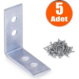 Badem10 Mobilya Dolap Köşe Bağlantı Sabitleme L Demir Gönye 35X35X15 mm (5 Adet)