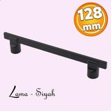 Badem10 Mobilya Düz Mutfak Dolabı Çekmece Dolap Kapak Kulpu Ayder Oval Lama 128 mm Kulp Siyah Metal Kulbu