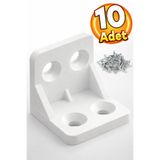 Badem10 Mobilya Eşya Dolap Köşebent Bağlantı Sabitleme Sabitleyici L Gönye 28x28x28 Mm Plastik (10 ADET)