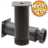 Badem10 Mobilya Kanepe Baza Koltuk Destek Ayağı Ayarlanabilir 12 cm Siyah Metal Ayak