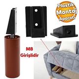 Badem10 Mobilya Kanepe Baza Sehpa Gizli Montaj Ayağı Plastik Bağlantı Aparatı M8 Civatalı Tabanı 1 Adet