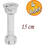 Badem10 Mobilya Kanepe Baza Tezgah Dolap Ünite Tv Mutfak Ayağı Ayarlı Ayarlanabilir 15 cm Gri Ayak (4 ADET)